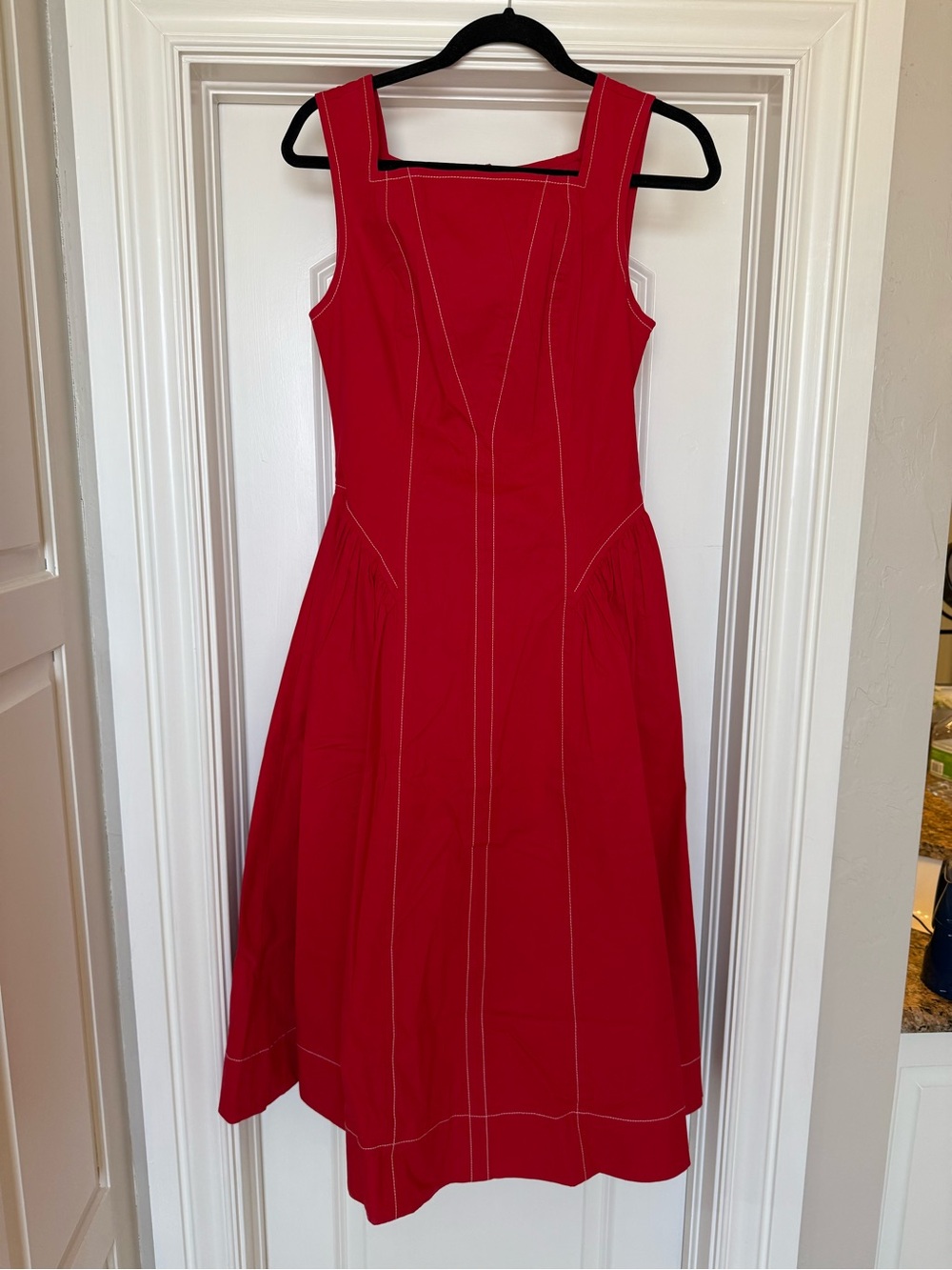 Anthropologie Red Sleeveless Midi Dress